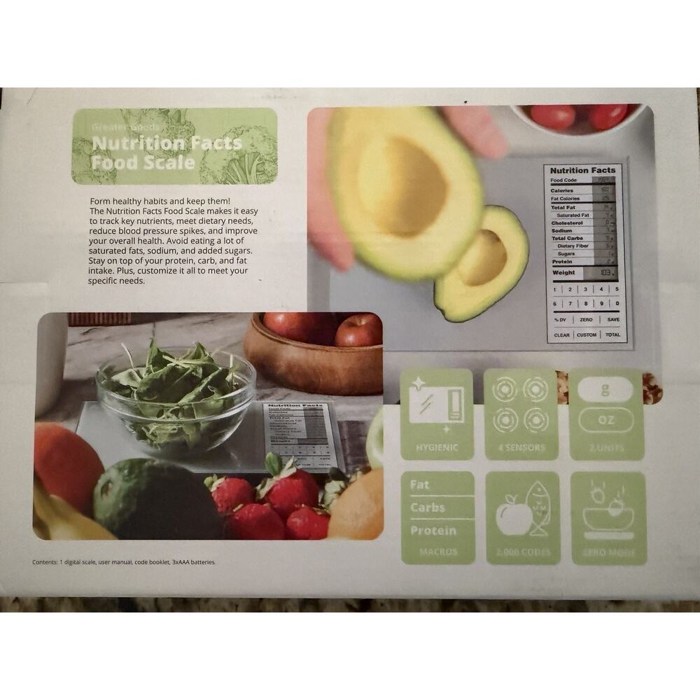 Greater Goods Nourish Digital Kitchen Food Scale and Portions Nutritional Facts - Picture 2 of 4